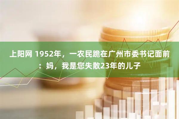 上阳网 1952年，一农民跪在广州市委书记面前：妈，我是您失散23年的儿子